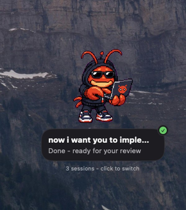 ClaudePet showing a done, ready-for-review state