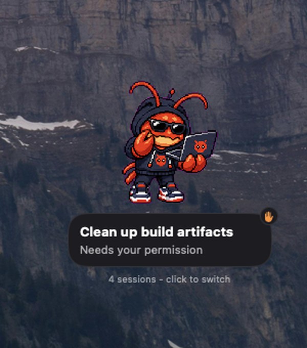 ClaudePet waiting for a permission decision